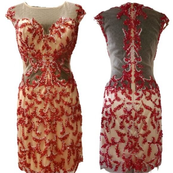 Luxury Designer Beaded Sexy Runway Cocktail Party Evening Prom Embroidery Dress - Picture 11 of 16